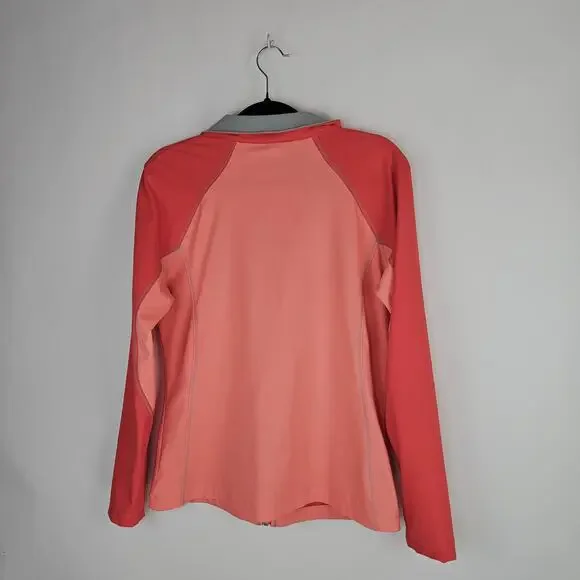 Columbia Softshell Fleece Jacket Coral Zip Up Outdoor Hiking Winter Fall Medium - Picture 2 of 11